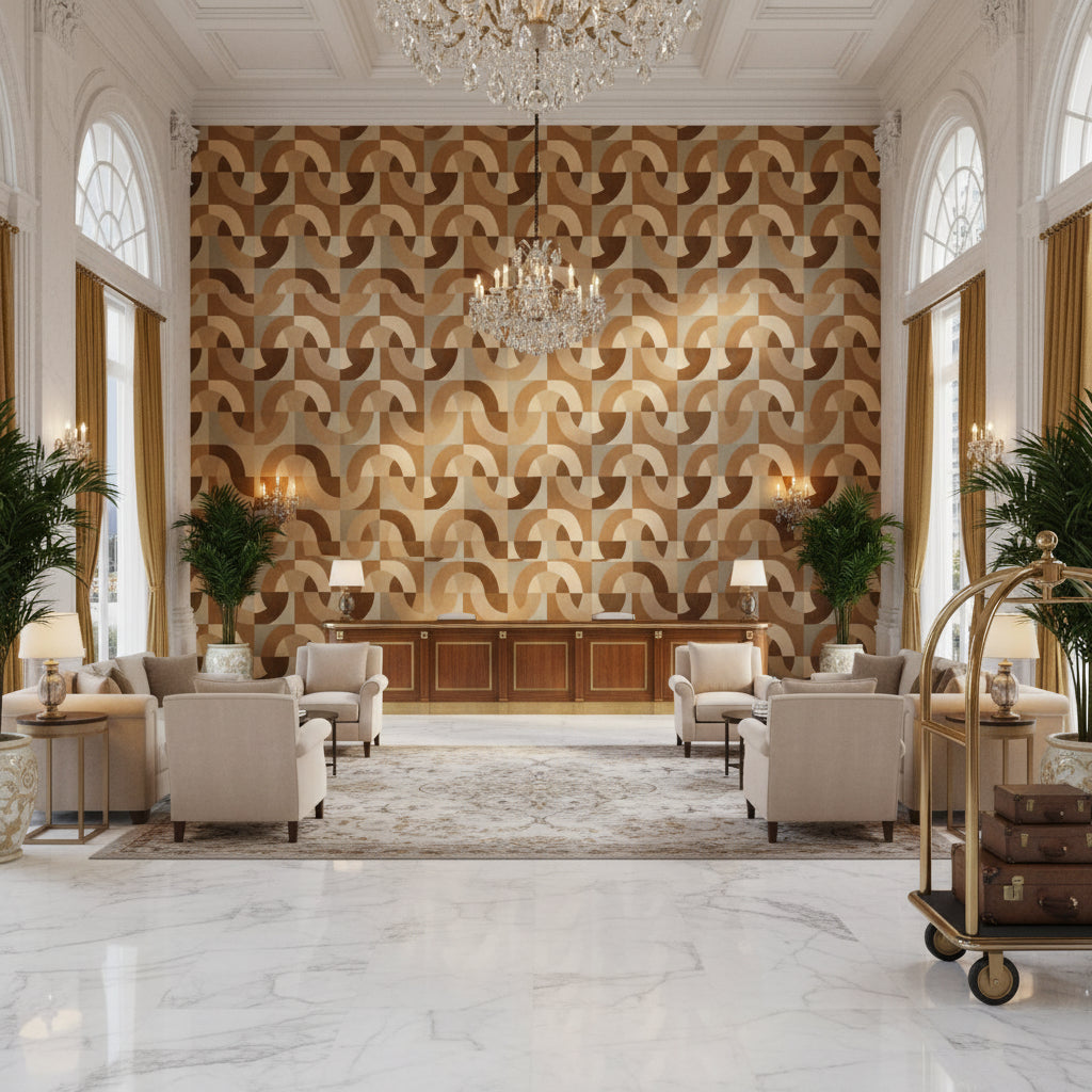 GWF-3788.1216.0 | Kravet - Hotel Lobby Visualization (AI-generated, may not be to scale. Verify pattern scale with product specifications.)