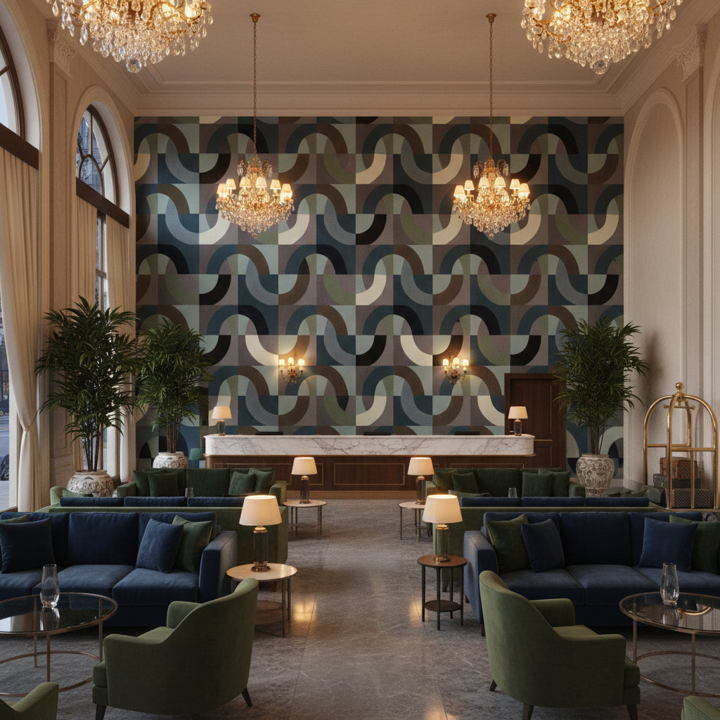 GWF-3788.550.0 | Kravet - Hotel Lobby Visualization (AI-generated, may not be to scale. Verify pattern scale with product specifications.)