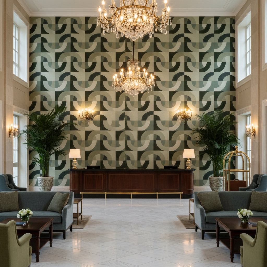 GWF-3788.811.0 | Kravet - Hotel Lobby Visualization (AI-generated, may not be to scale. Verify pattern scale with product specifications.)