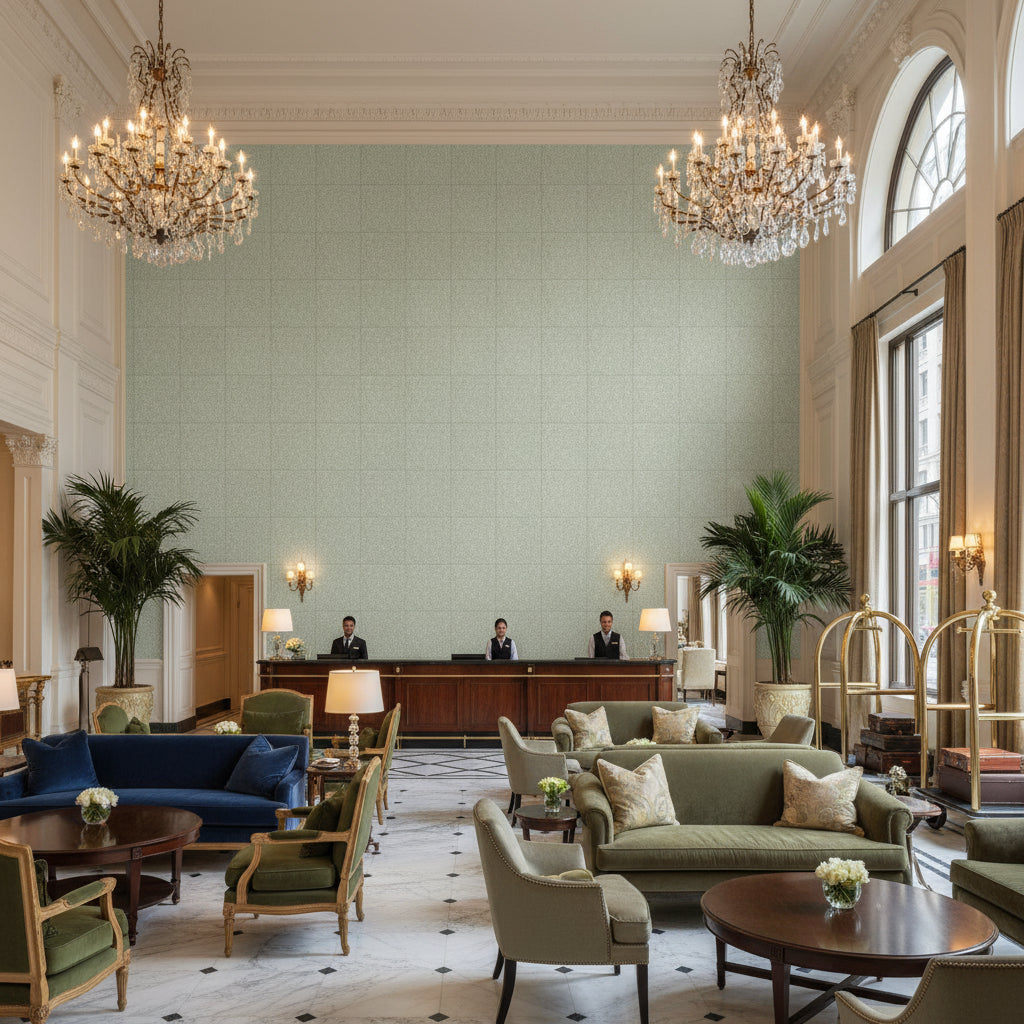 GWF-3793.1613.0 | Kravet - Hotel Lobby Visualization (AI-generated, may not be to scale. Verify pattern scale with product specifications.)