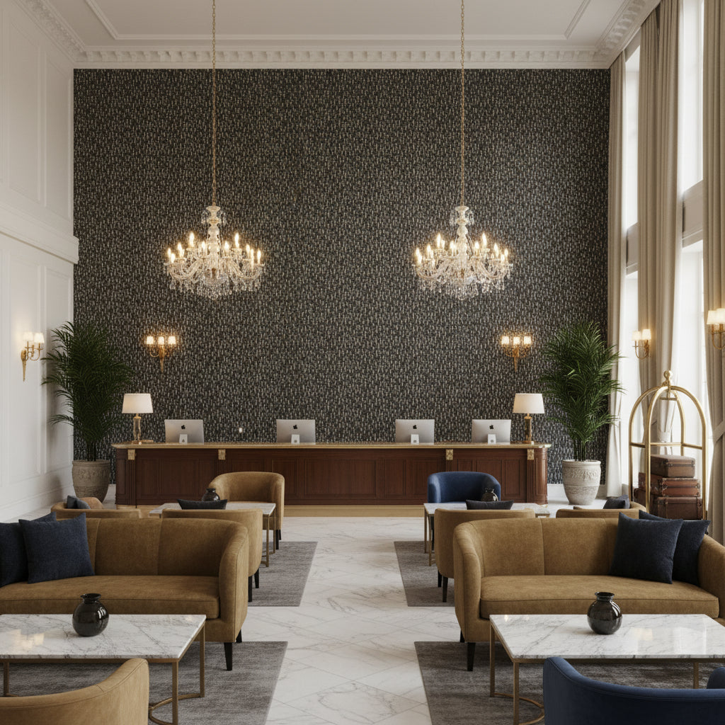 GWF-3794.21.0 | Kravet - Hotel Lobby Visualization (AI-generated, may not be to scale. Verify pattern scale with product specifications.)