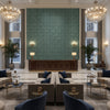 GWF-3795.355.0 | Kravet - Hotel Lobby Visualization (AI-generated, may not be to scale. Verify pattern scale with product specifications.)