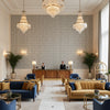 GWF-3797.1101.0 | Kravet - Hotel Lobby Visualization (AI-generated, may not be to scale. Verify pattern scale with product specifications.)