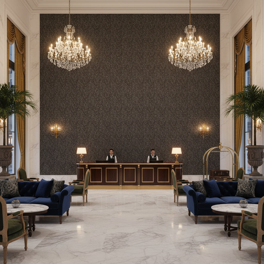 GWF-3800.811.0 | Kravet - Hotel Lobby Visualization (AI-generated, may not be to scale. Verify pattern scale with product specifications.)