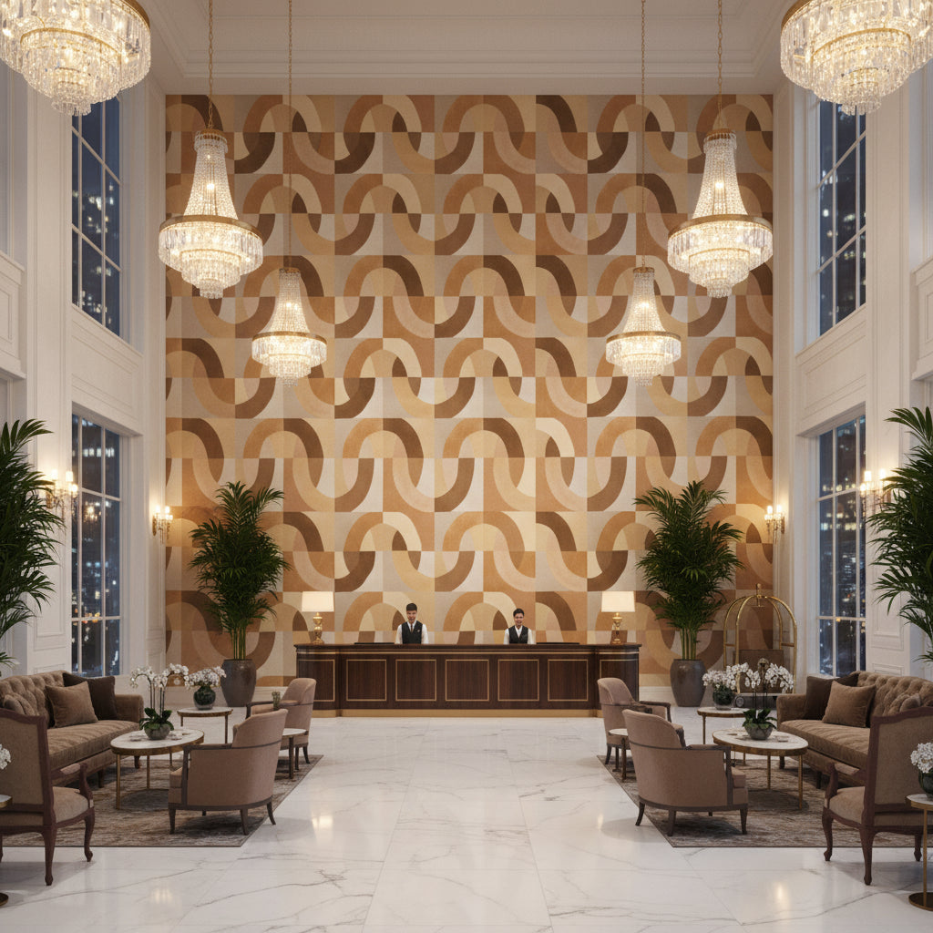 GWP-3731.1216.0 | Kravet - Hotel Lobby Visualization (AI-generated, may not be to scale. Verify pattern scale with product specifications.)