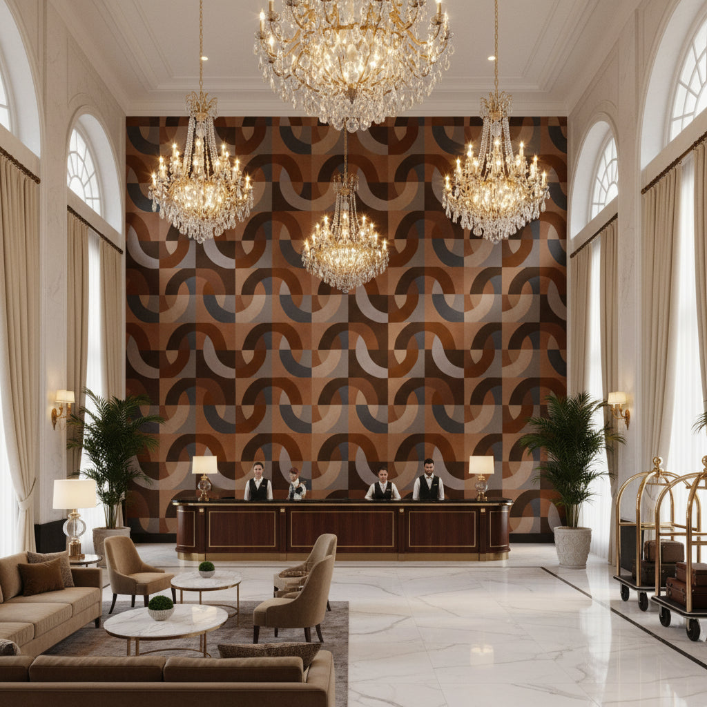 GWP-3731.624.0 | Kravet - Hotel Lobby Visualization (AI-generated, may not be to scale. Verify pattern scale with product specifications.)