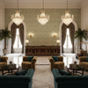 LB50064.615.0 | Kravet - Hotel Lobby Visualization (AI-generated, may not be to scale. Verify pattern scale with product specifications.)