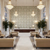 P2019103.135.0 | Kravet - Hotel Lobby Visualization (AI-generated, may not be to scale. Verify pattern scale with product specifications.)