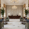 P2019103.139.0 | Kravet - Hotel Lobby Visualization (AI-generated, may not be to scale. Verify pattern scale with product specifications.)