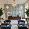 P2019103.155.0 | Kravet - Hotel Lobby Visualization (AI-generated, may not be to scale. Verify pattern scale with product specifications.)