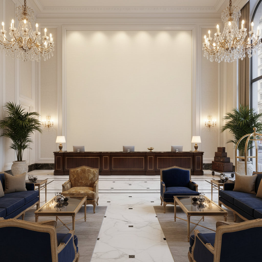 PF50413.104.0 | Kravet - Hotel Lobby Visualization (AI-generated, may not be to scale. Verify pattern scale with product specifications.)