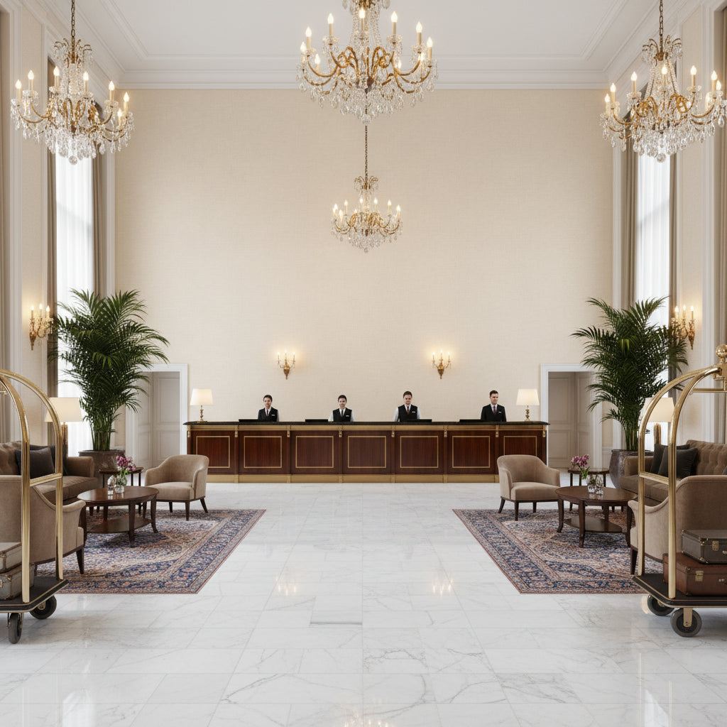 PF50413.106.0 | Kravet - Hotel Lobby Visualization (AI-generated, may not be to scale. Verify pattern scale with product specifications.)