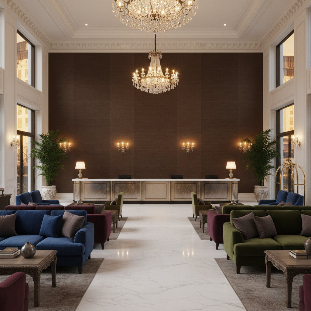 PF50413.265.0 | Kravet - Hotel Lobby Visualization (AI-generated, may not be to scale. Verify pattern scale with product specifications.)