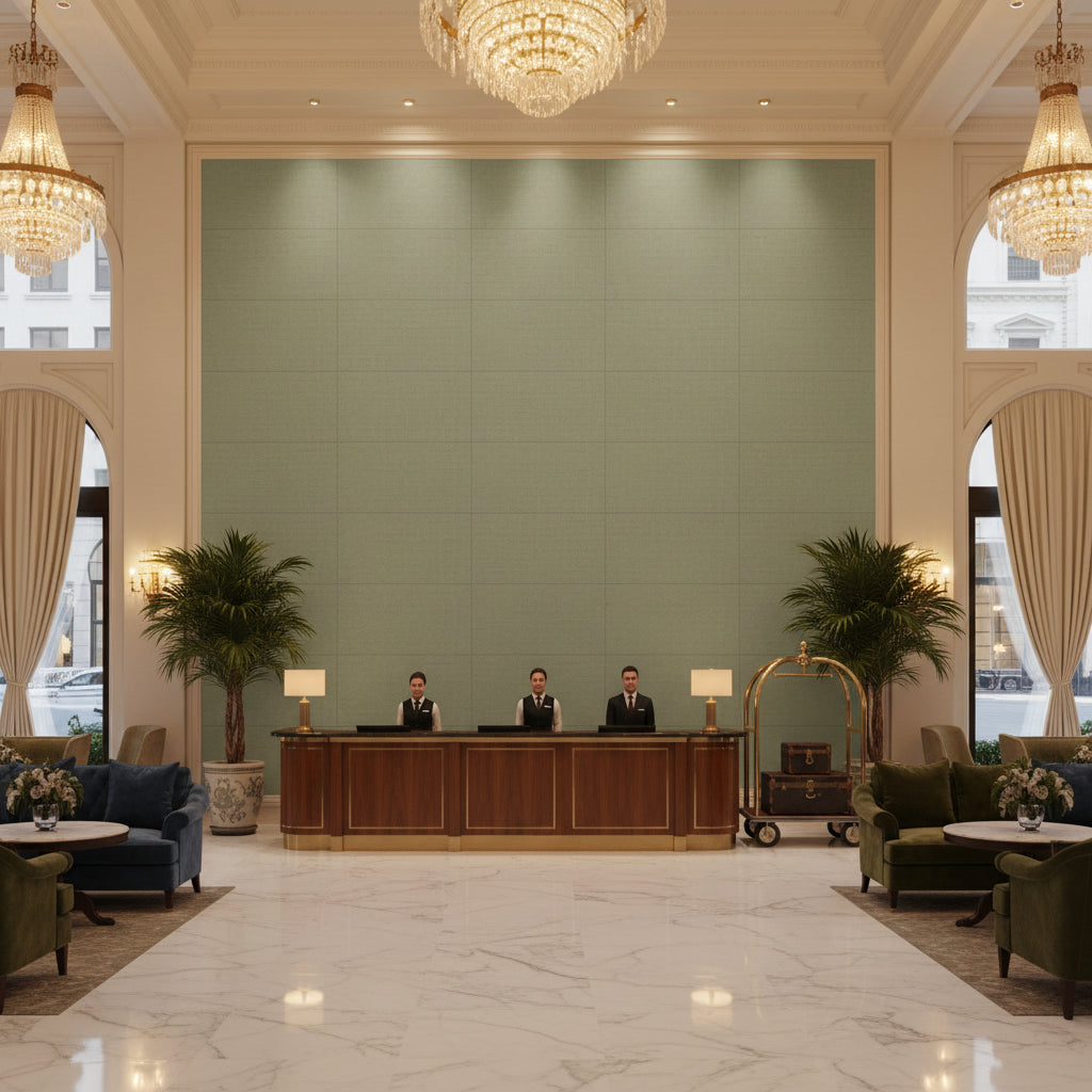 PF50413.775.0 | Kravet - Hotel Lobby Visualization (AI-generated, may not be to scale. Verify pattern scale with product specifications.)