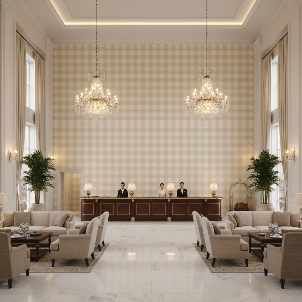 PF50490.110.0 | Kravet - Hotel Lobby Visualization (AI-generated, may not be to scale. Verify pattern scale with product specifications.)