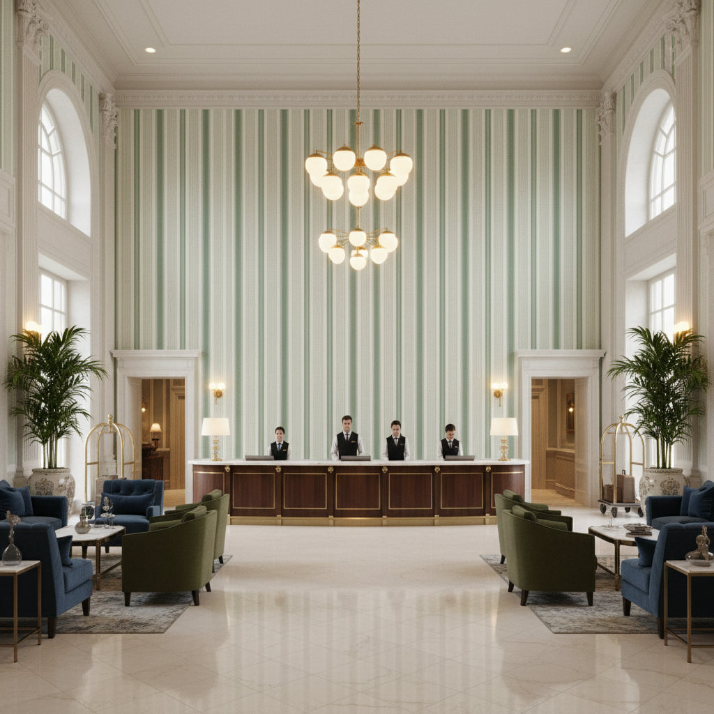 PF50507.5.0 | Kravet - Hotel Lobby Visualization (AI-generated, may not be to scale. Verify pattern scale with product specifications.)