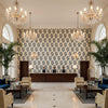 PP50481.1.0 | Kravet - Hotel Lobby Visualization (AI-generated, may not be to scale. Verify pattern scale with product specifications.)