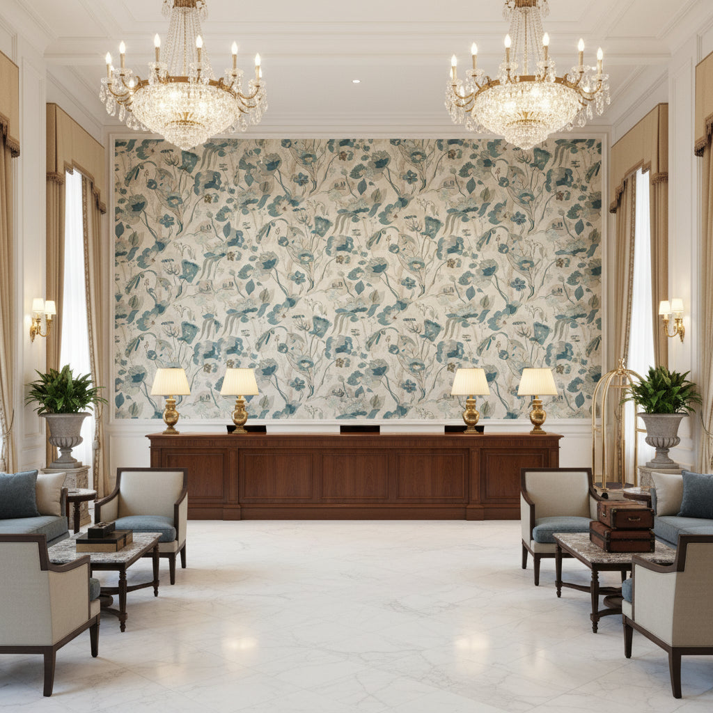 SP-BP10631.2.0 | Kravet - Hotel Lobby Visualization (AI-generated, may not be to scale. Verify pattern scale with product specifications.)