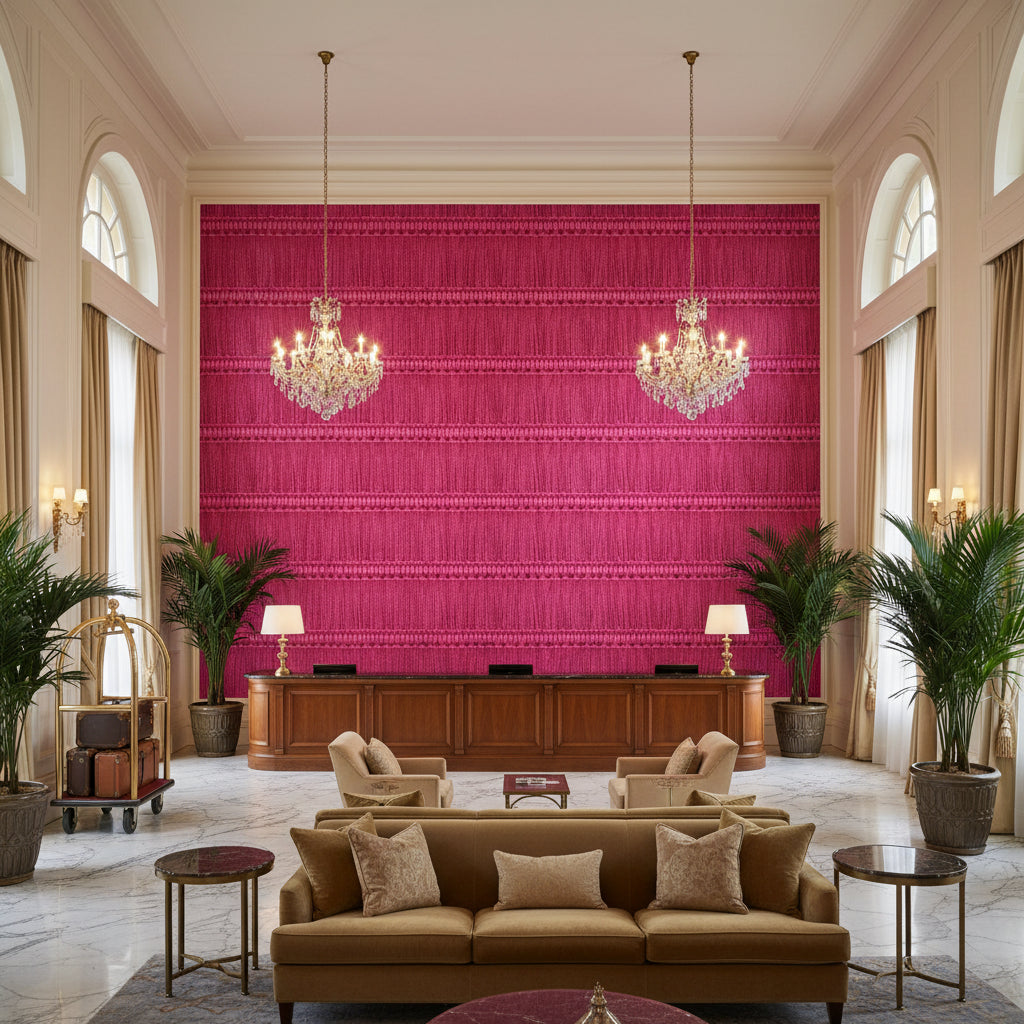 T8012114.77.0 | Kravet - Hotel Lobby Visualization (AI-generated, may not be to scale. Verify pattern scale with product specifications.)