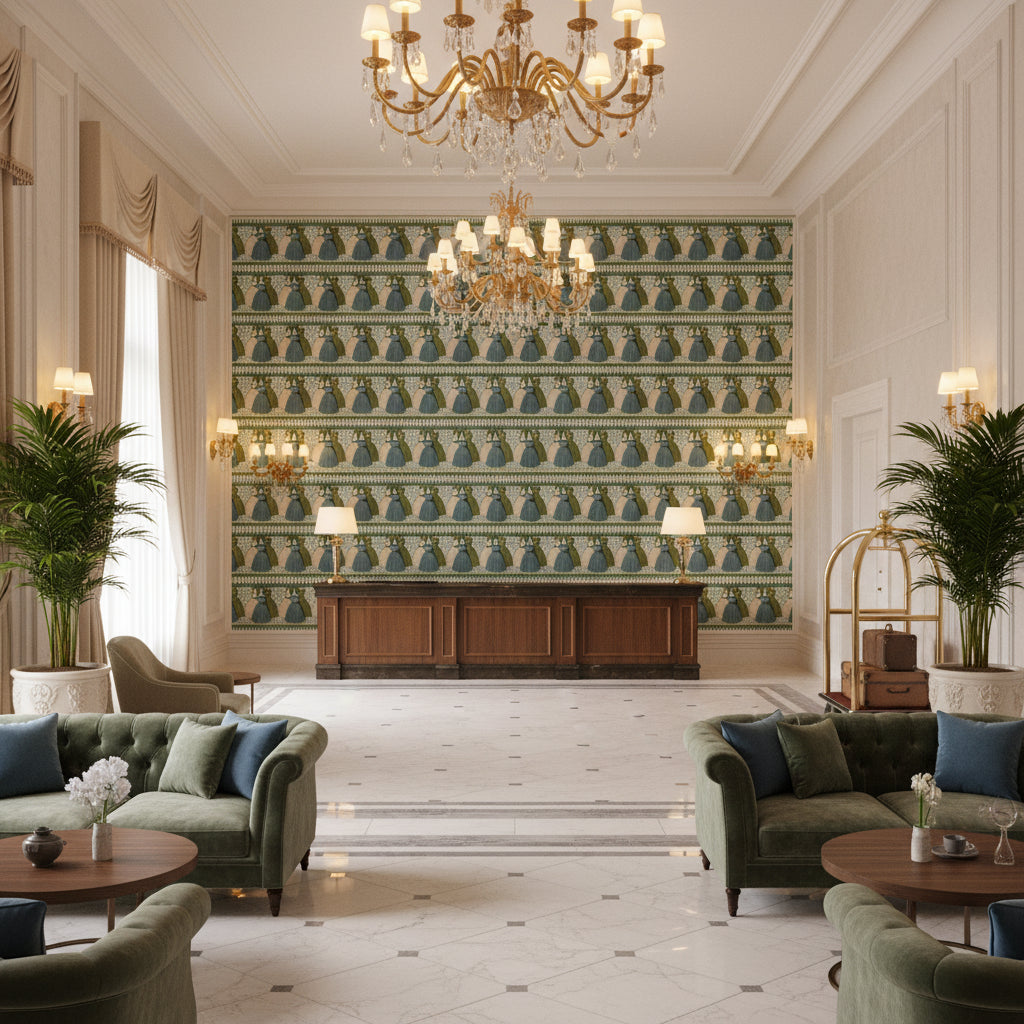 T8020100.3115.0 | Kravet - Hotel Lobby Visualization (AI-generated, may not be to scale. Verify pattern scale with product specifications.)