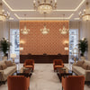 TL10136.12.0 | Kravet - Hotel Lobby Visualization (AI-generated, may not be to scale. Verify pattern scale with product specifications.)