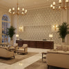 TL10173.15.0 | Kravet - Hotel Lobby Visualization (AI-generated, may not be to scale. Verify pattern scale with product specifications.)