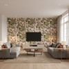 Nympheus Print Cream — Living Room Room Setting