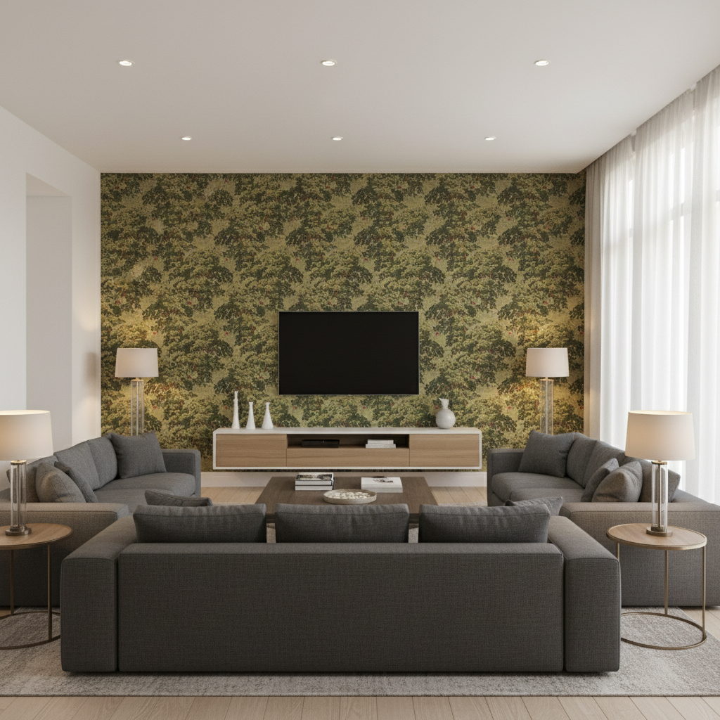 Mansfield Linen Woodlan — Living Room Room Setting
