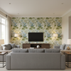 Hollyhock Hdb Blue/Leaf — Living Room Room Setting