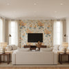 Hollyhock Hdb Apricot/Lake | Kravet - Living Room Visualization (AI-generated, may not be to scale. Verify pattern scale with product specifications.)
