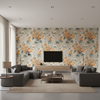 Hollyhock Hdb Apricot/Lake — Living Room Room Setting