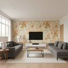 Hollyhock Hdb Coral/Olive | Kravet - Living Room Visualization (AI-generated, may not be to scale. Verify pattern scale with product specifications.)