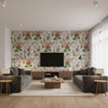 Hollyhock Hb Wht/Pink | Kravet - Living Room Visualization (AI-generated, may not be to scale. Verify pattern scale with product specifications.)