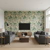 Hollyhock Hb Celadon | Kravet - Living Room Visualization (AI-generated, may not be to scale. Verify pattern scale with product specifications.)