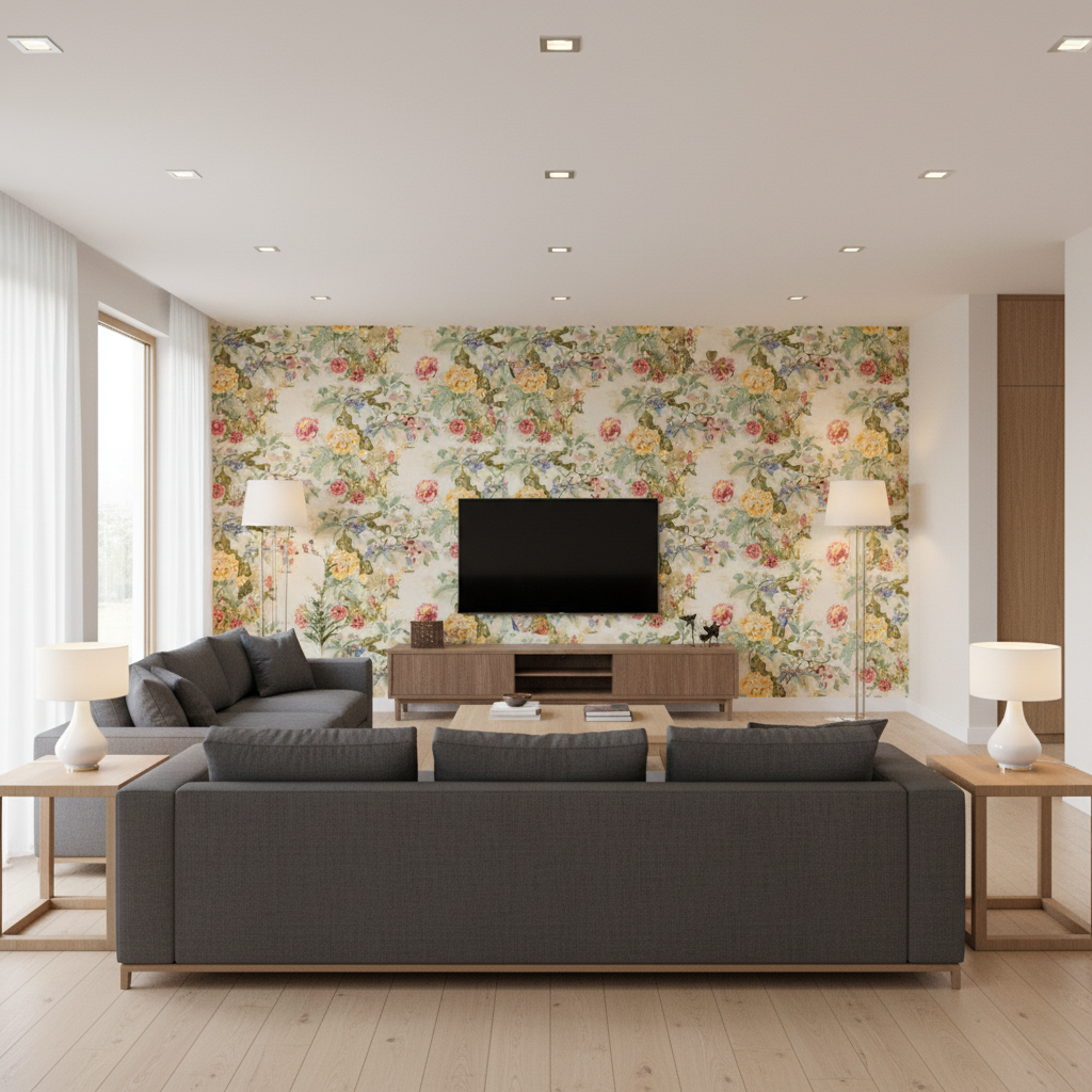 Chinese Lantern Lemon — Living Room Room Setting