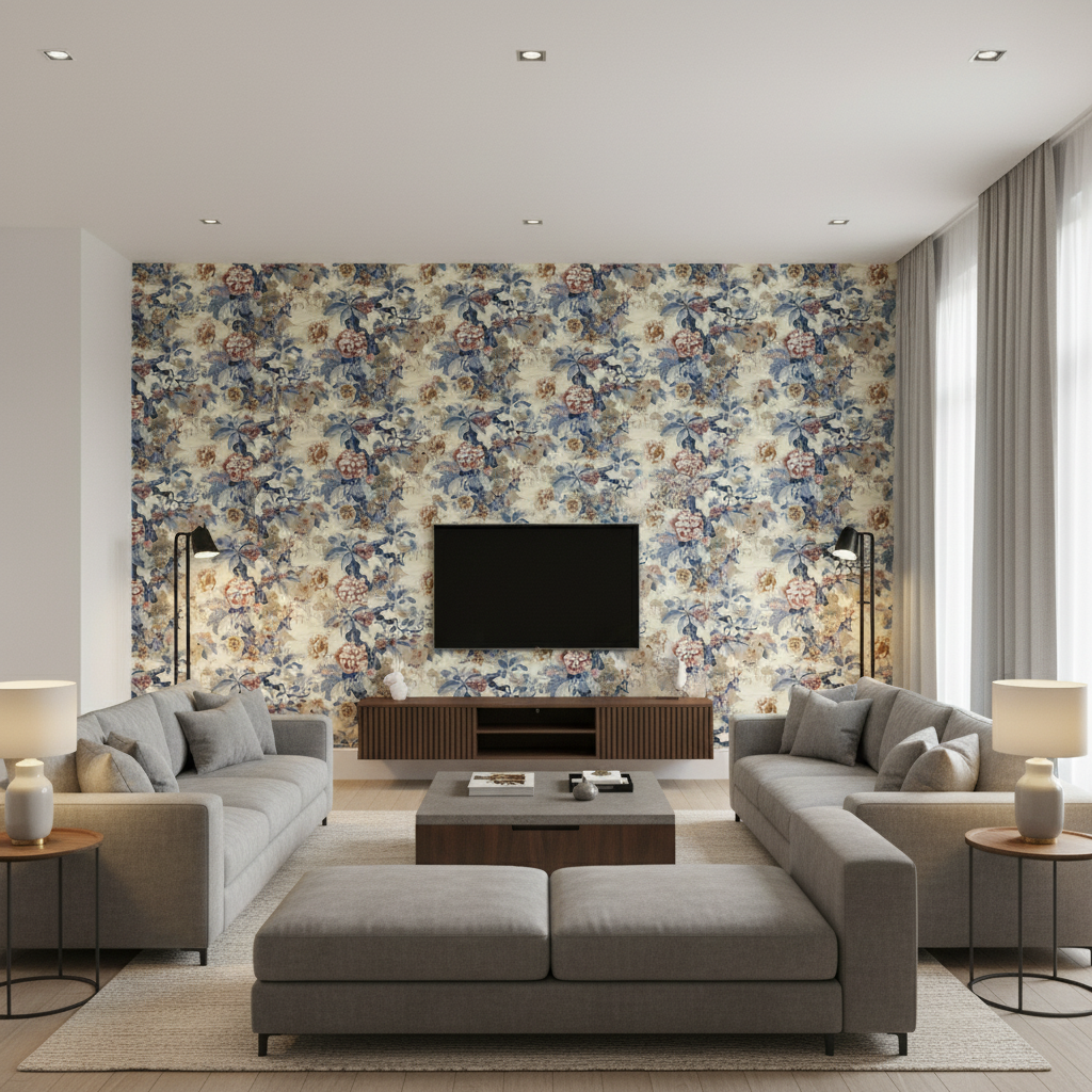 Chinese Lantern Coral — Living Room Room Setting