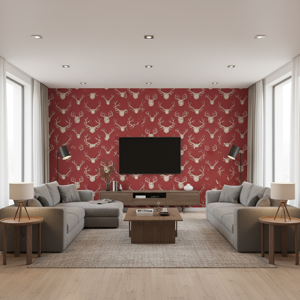 Antlers Red — Living Room Room Setting