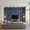 Antlers Navy — Living Room Room Setting