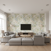 Chinese Peony Blue — Living Room Room Setting