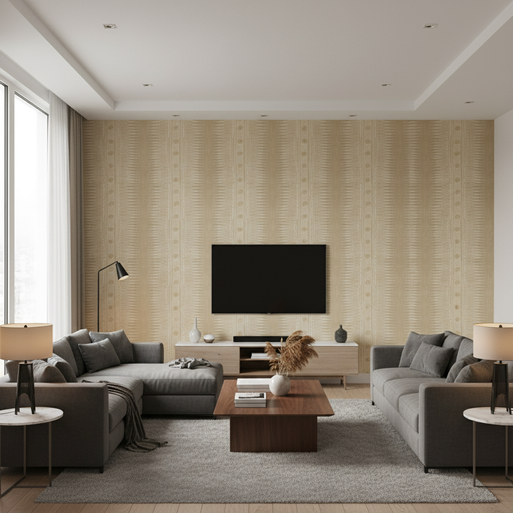 Indian Zag Taupe — Living Room Room Setting