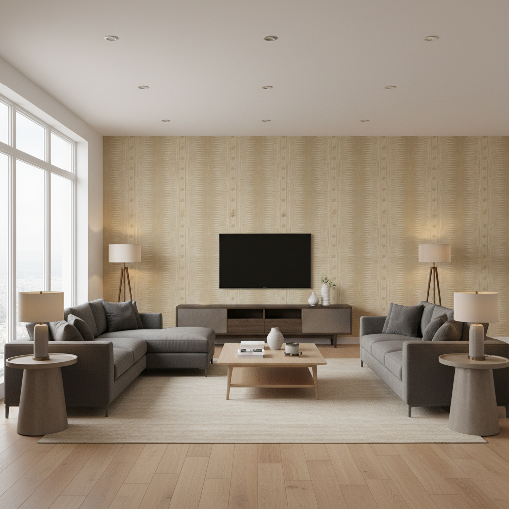 Indian Zag Taupe — Living Room Room Setting