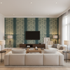 Indian Zag Indigo — Living Room Room Setting
