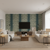Indian Zag Indigo — Living Room Room Setting