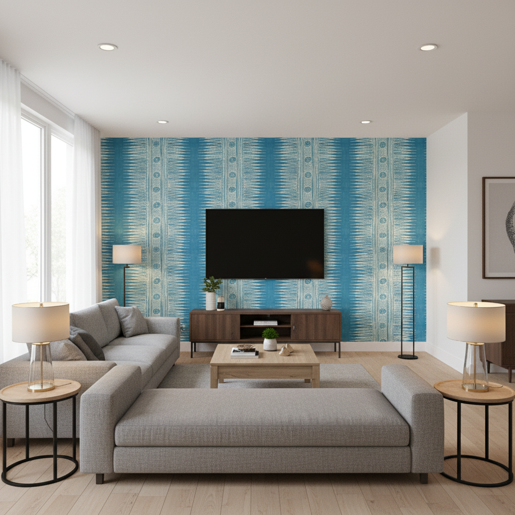 Indian Zag Marine — Living Room Room Setting