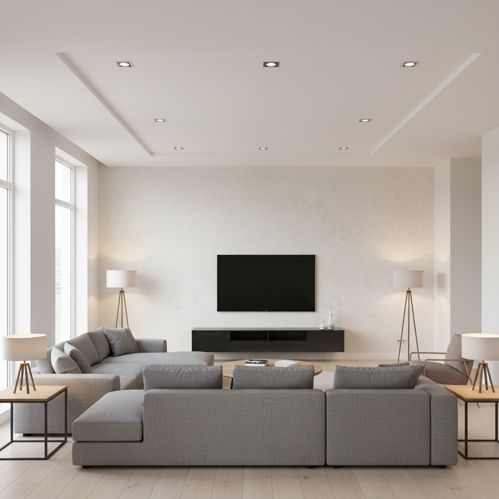 Dublin Linen White — Living Room Room Setting