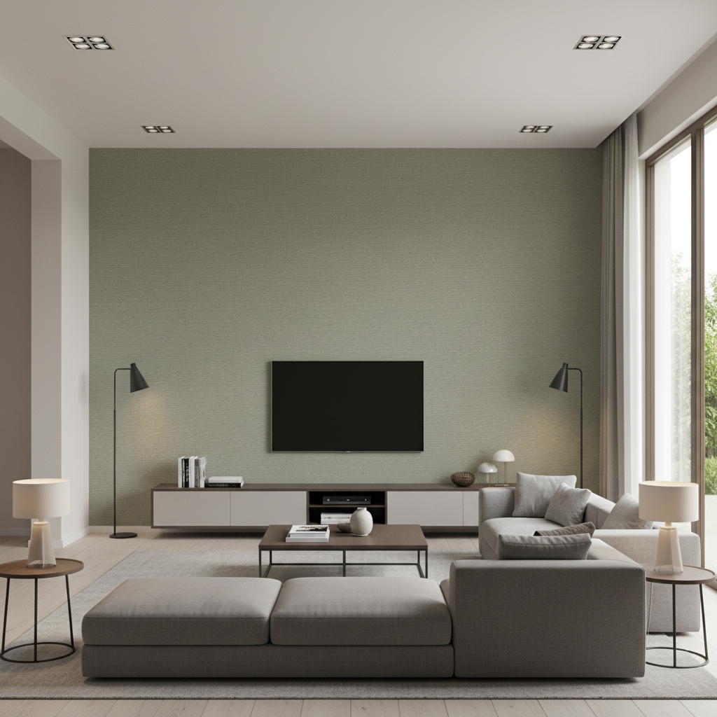 Dublin Linen sage green — Living Room Room Setting