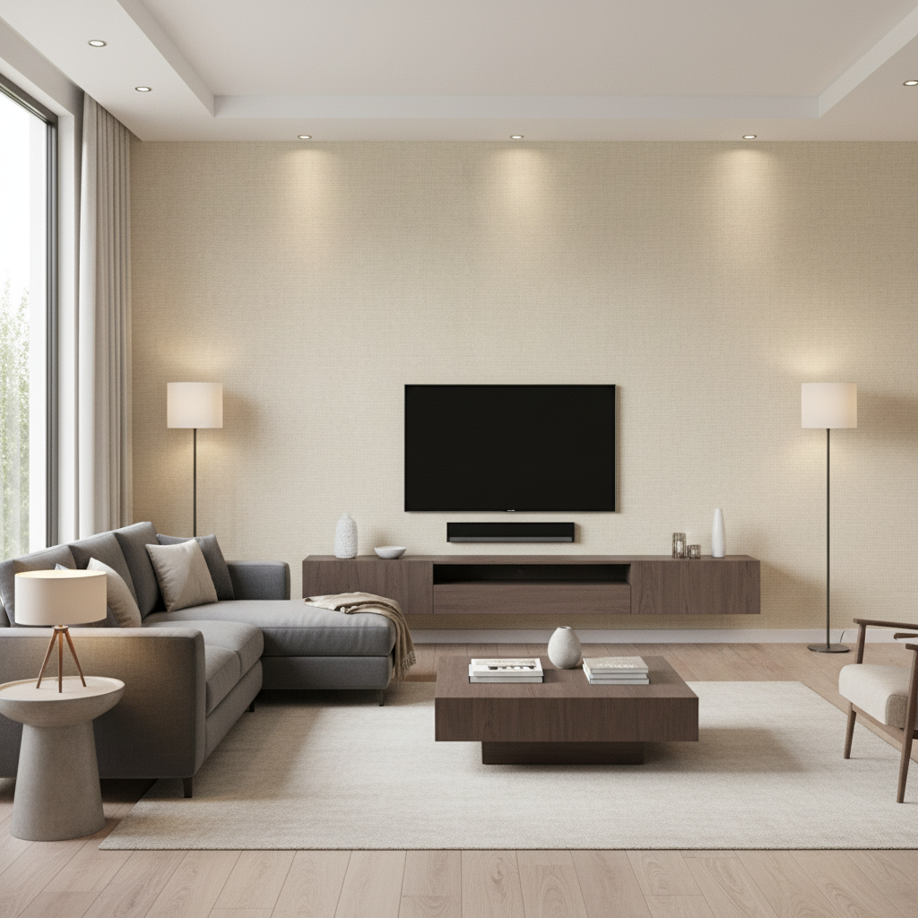Dublin Linen Sand — Living Room Room Setting