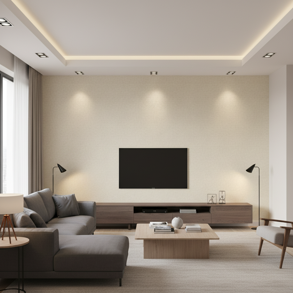 Dublin Linen Sand — Living Room Room Setting