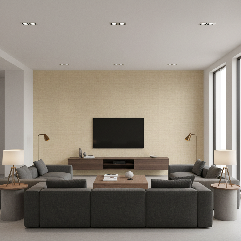 Dublin Linen Pebble — Living Room Room Setting