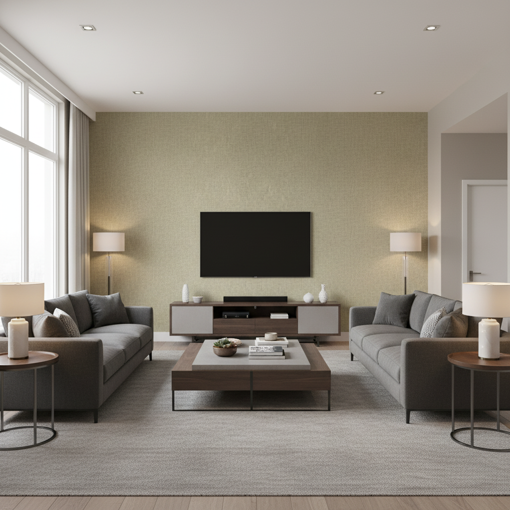 Dublin Linen Steel — Living Room Room Setting